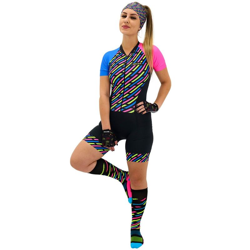 macaquinho-ciclismo-feminina-hupi-guache-colorida-preto-rosa-azul-verde-bolsos-ziper-automatico