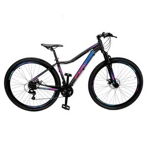 Bicicleta 29 MTB Feminina 21 Vel Forss Luna Preto/Rosa/Azul 15